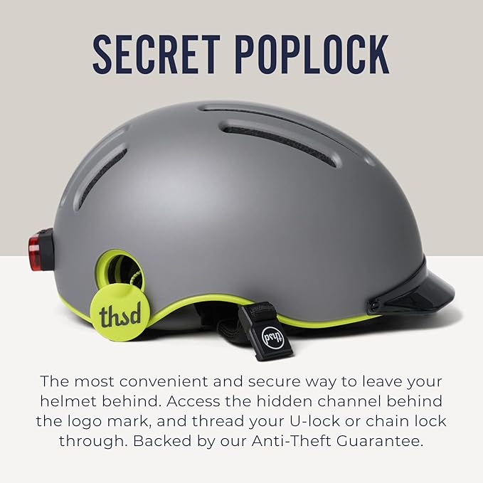 Thousand Chapter MIPS Adult Bike Helmet - LED Tail Light, Cycling & Bicycle Safety Certified, Lightweight & Low Profile, Men & Women, Lockable PopLock
