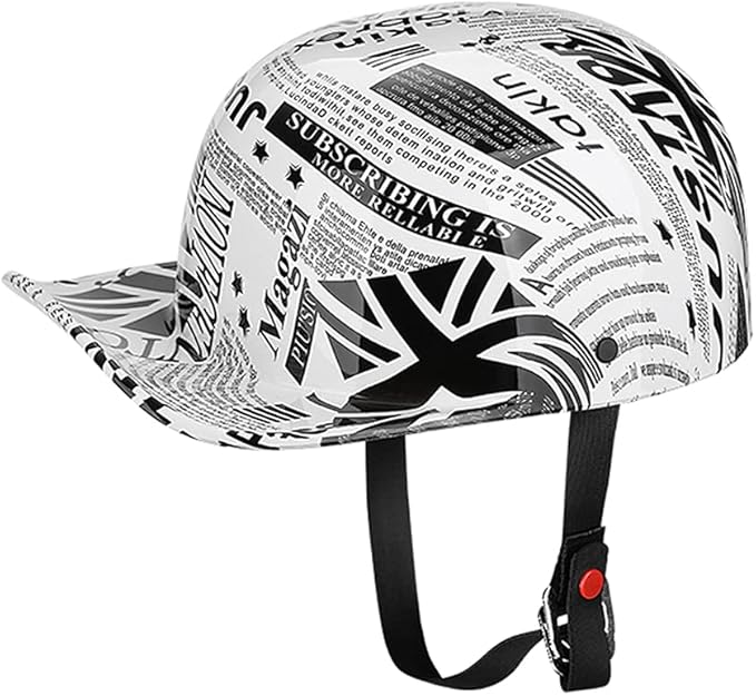Vintage Open Face Motorcycle Helmet Retro Baseball Cap Half Helmets Women Men for Scooter Moped Cap Street Cruiser Jet - DOT Certified