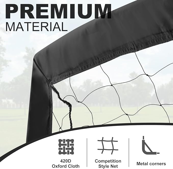 BOHEN 11x5.5 FT/9x5 FT/6x4 FT Portable Metal Soccer Goal for Backyard with Carry Bag - Fun for Outdoor Indoor Training Games for Kids and Adult, Easy Storage and Transportation