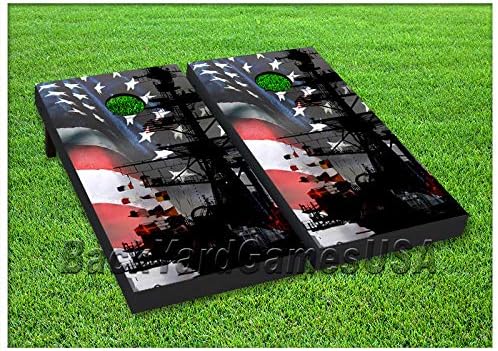 American Flag Series - Premium Cornhole Boards - Includes 2 Regulation Size 4' x 2' Cornhole Boards, and a Set of 8 Double Stitched Cornhole Bags