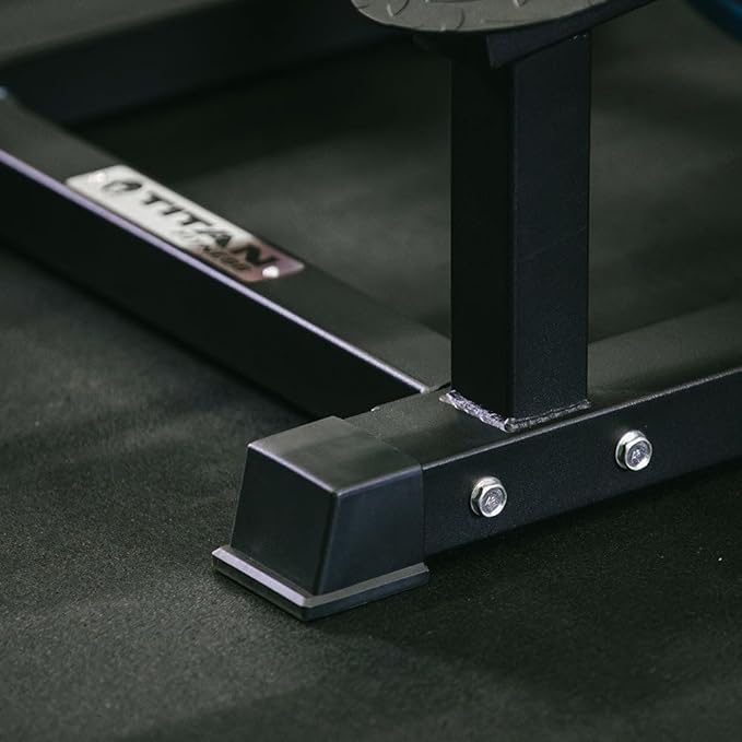 Titan Fitness T Bar Rowing Platform, Elevated/Angled Design for Rows at a Deficit, T Bar Row Platform with Diamond-Plated Footplates, T Bar Platform with Protective UHMW strip, Non-Slip Rubber Feet