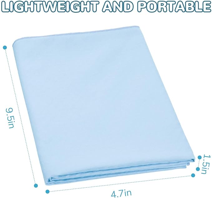 Peryiter 2pack 72 x 24'' Hot Yoga Towel Pack with Grip Dot, Sticky Fiber Mat Towels Non Slip for Hot Yoga, Absorbent Microfiber Sweat Anti-Slip Cover for Pilates Exercise Fitness Workout(Light Blue)