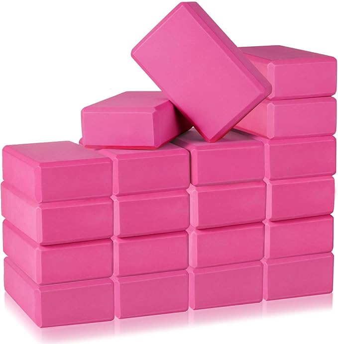 20 Pcs Yoga Blocks 9''x6''x3'' High Density EVA Foam Bricks Yoga Foam Exercise Blocks Improve Strength Balance and Flexibility, Light Weight and Non-Slip Surface for Pilates Meditation