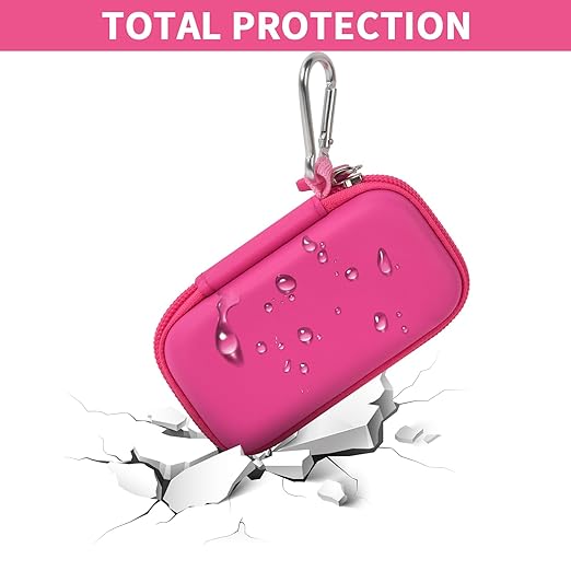 Heart Rate Monitor Case for AliveCor for KardiaMobile 6L / 6L Max 1L Personal EKG Monitor Storage Holder for Cardiac Mobile Portable Heart Rate Monitor Bag Organizer (Pill Box Included) Rose Red