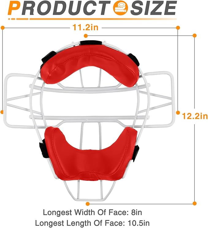 Baseball Catcher Mask Umpire Mask,Full-Face Protection Mask for Baseball,Lightweight Secure Fit Provides Maximum Protection and Comfort – Does Not Obstruct View