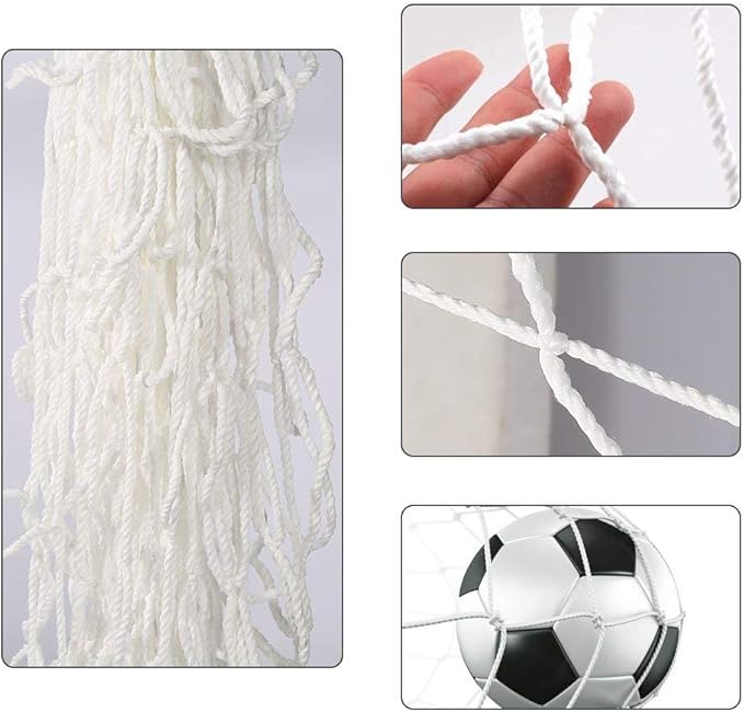 TOPINCN Soccer Net, Durable Polypropylene Fiber Full Size Football Net Football Kicking Net Soccer Goal Post Net Sports Replacement for Backyard Playground