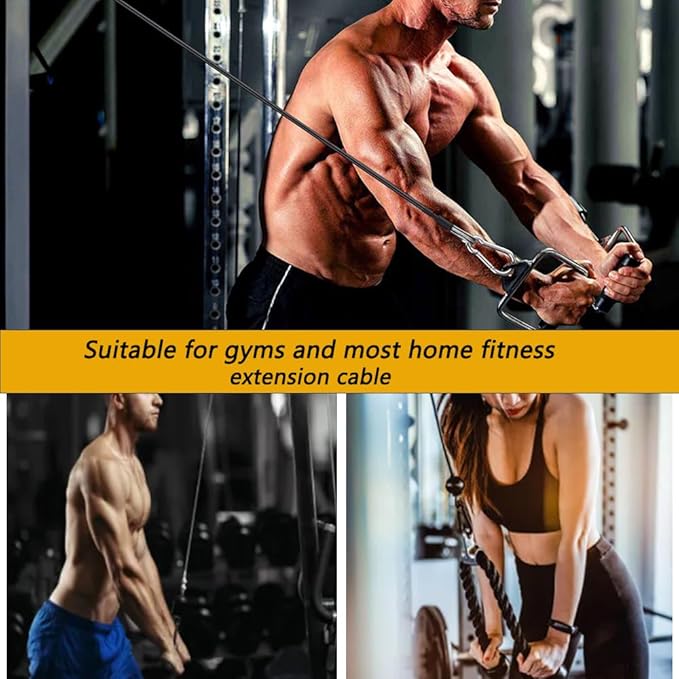 2 Pack 39 Inch Fitness Extension Cable,Fitness Extension Rope Attachments Home Gym Cable Pulley System Fitness Cable for Tricep Pull Down and Leg Exercise Home Gym Machine Accessories