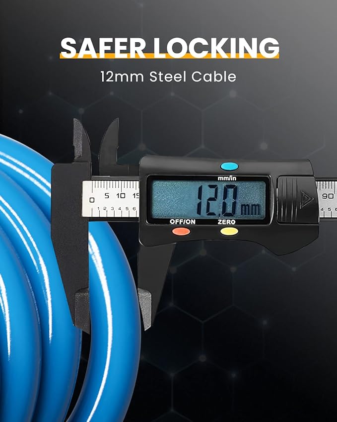 Bike Lock Cable with Combination,High Security 5-Digit Resettable Combination Bicycle Lock Anti-Theft, with Mounting Bracket for Bikes and Scooters