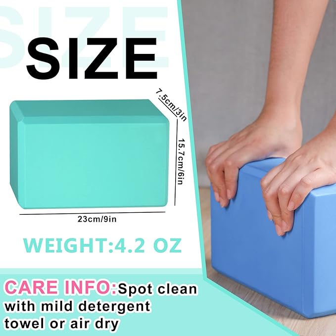 20 Pcs Yoga Blocks 9''x6''x3'' High Density EVA Foam Bricks Yoga Foam Exercise Blocks Improve Strength Balance and Flexibility, Light Weight and Non-Slip Surface for Pilates Meditation