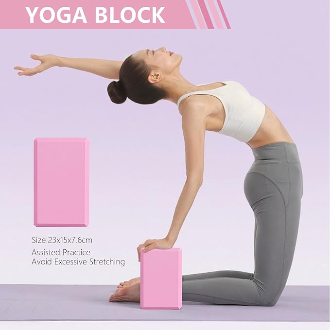 10 Pcs Pilates Equipment Present Pilates Ring Set with Yoga Ring Ball Stretching Strap Risistance Bands Block Gym Bag