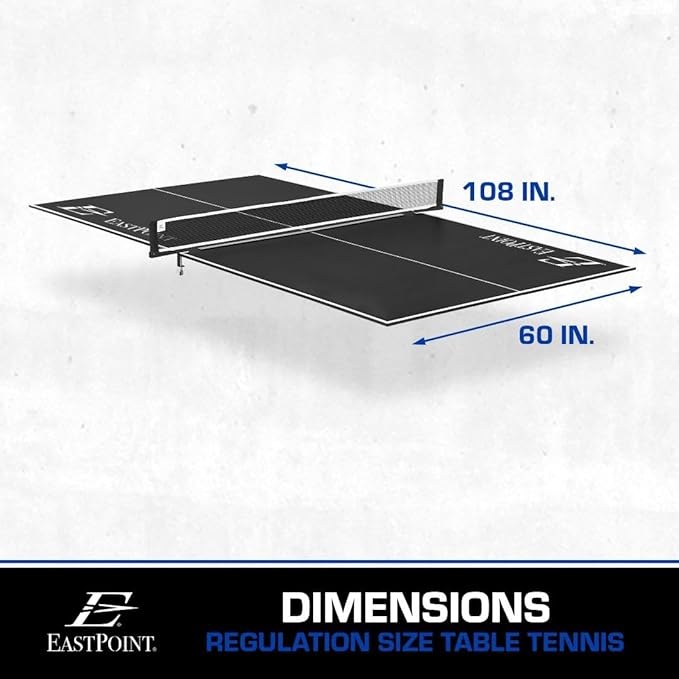 EastPoint Sports Ping Pong Conversion Top, Foldable Table Tennis Topper, Lightweight and Portable, Zero Assembly Required, Blue