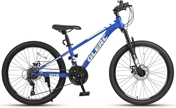 Glerc 20 24 Inch Kids Bike, Kids Mountain Bike for Boys and Girls Ages 6-14, 21-Speed Skyline Bicycle with Front Suspension and Disc Brakes, Multiple Colors