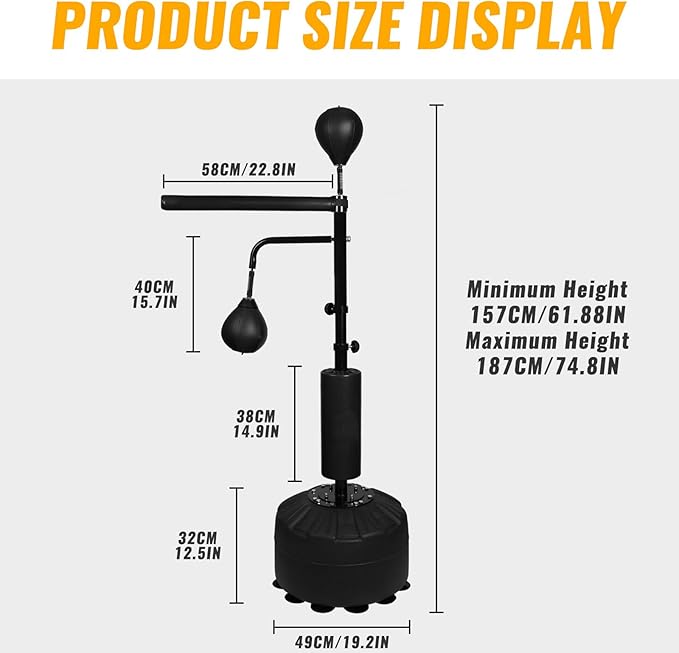 Generic Boxing Speed Trainer 2bag, Black, JR-0099
