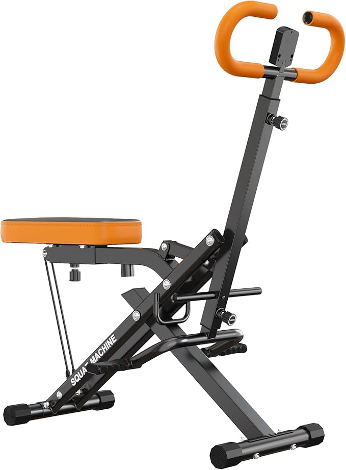 SogesPower Squat Machine for Home Gym, Squat Rowing Machine with Adjustable Resistance and Optional Full Motion, Squat Assist Trainer for Glutes & Legs Workout, Up to 330lbs