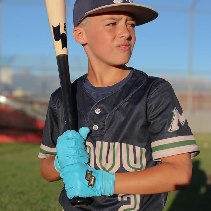 SSK Showcase Youth Baseball Batting Gloves - Durable Full Cabretta Leather Glove - 8 Colors