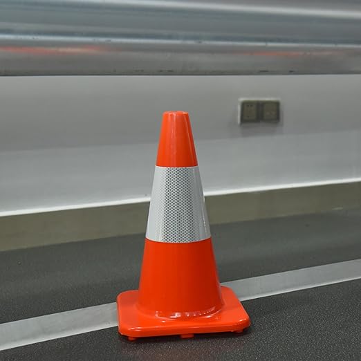 Overall Fluorescent Orange Red Integrated Traffic Cones, Road Cones for Parking Lot, Sport & Driving Training, Road Safety, Construction Events (18" Cone-8Pack)