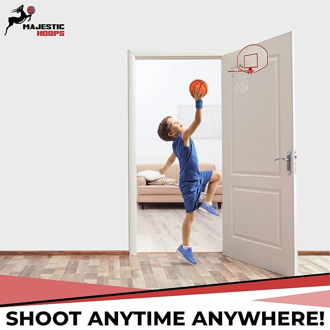 Mini Basketball Hoop - Indoor Basketball Hoop - Durable Plastic Basketball Hoop for Kids and Adults - No Assembling - Premium Basketball Game with Ball and Pump