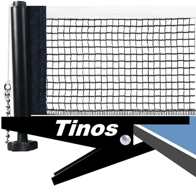 TINOS Professional Ping Pong Net fits 1” Max. Table Thickness | Tension and Height Adjustment | Spring Clamp Table Tennis net & Post Set
