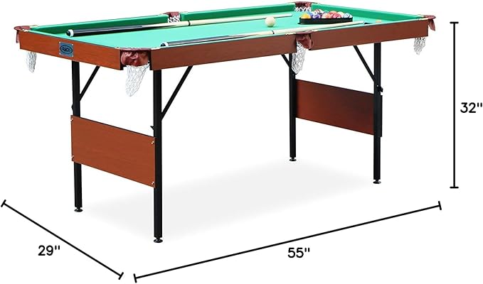 RACK Crux 55-inch Folding Billiard/Pool Table - Portable and Space-Saving Entertainment!