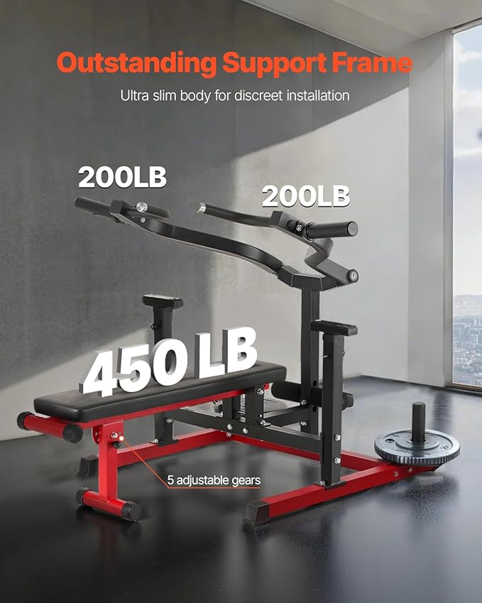 VEVOR Chest Press Machine, Bench Press Set, Adjustable Flat Incline Bench with Independent Converging Arms, Upper Chest Equipment, Fitness Home Gym Equipment Chest