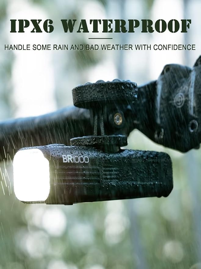 TOWILD BR1000 Bike Lights for Night Riding,1000 Lumen Lightweight Bike Front Light,Long Battery Life,Compatible with Garmin/GoPro Mount,3500mAh Rechargeable&Replaceable Battery,for Commuter Cyclists