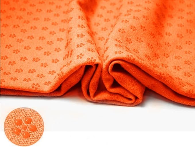 Yoga Towel, Hot Yoga Mat Towel - Sweat Absorbing Non-Slip for Hot Yoga, Pilates and Workout, 24x72 inches with Grip Dots (Orange)