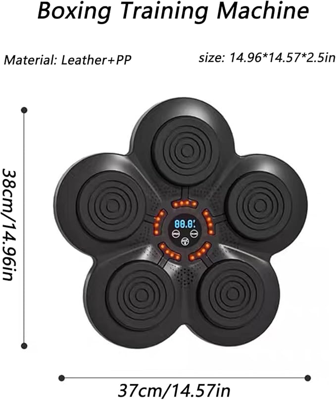 Music Boxing Training Machine, Smart Music Wall Mounted Punching Sports Equipment with Professional Boxing Gloves, 9 Gear Speed Mode, Hand/Eye/Speed Reaction for Stress Relief