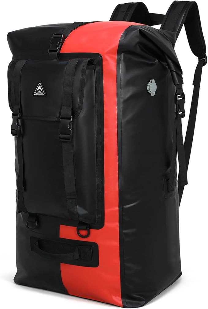 Haimont 100% Waterproof Roll-Top Backpack Heavy Duty Large Capacity IPX7 Dry Bag for Kayaking Rafting SUP Camping, 60/100L