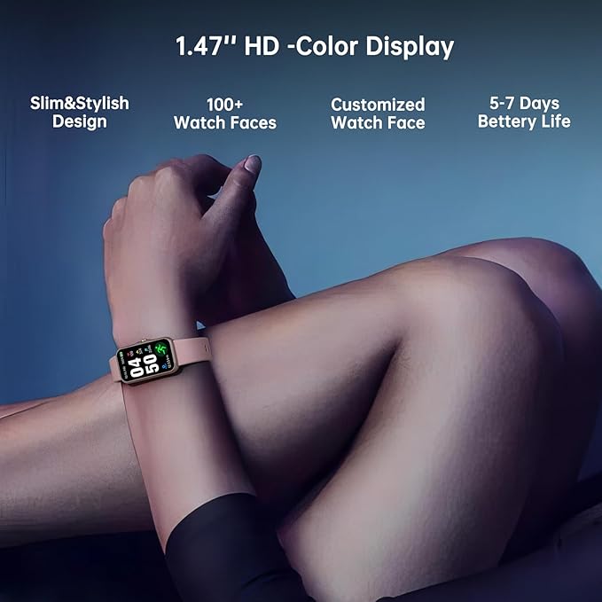 Health Fitness Tracker, Smart Watch with 24/7 Heart Rate and Blood Oxygen Monitor, Sleep Tracker with IP68 Waterproof, Activity Tracker Pedometer Step Counter for Women Men (Pink)