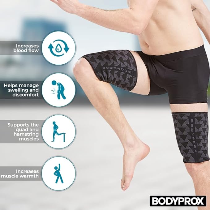 Thigh Compression Sleeve(1 Pair), Hamstring Compression Sleeve for Men and Women