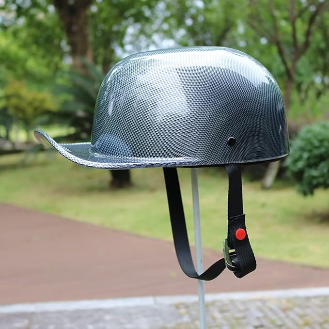 Vintage Open Face Motorcycle Helmet Retro Baseball Cap Half Helmets Men Women for Cruiser Street Scooter Moped Cap Jet with Mask Glasses - DOT Certified
