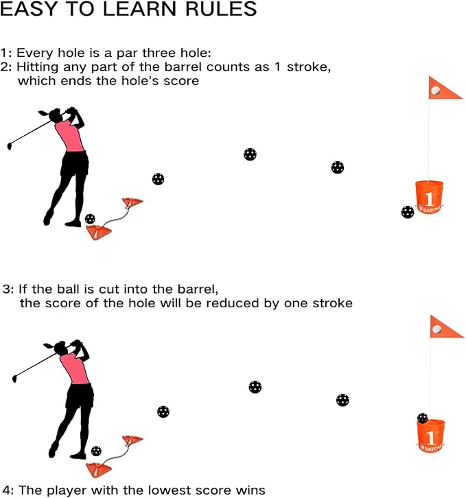 Golf Game W/Bucket - Backyard Golf Game for Family, Adults and Kids - Portable 6 Hole Golf Course Play Outdoor, Lawn, Park, Beach, Yard