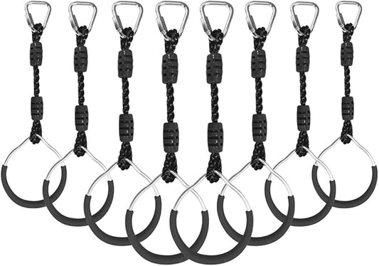 Ninja Ring Fitness Gymnastic Ring Climbing Bar Workout Outdoor Backyard Playground Training Equipment Play Set, Jungle Gym Fist Hanging Swing Monkey Bars Ninja Warrior Obstacle Course Trapeze Playsets