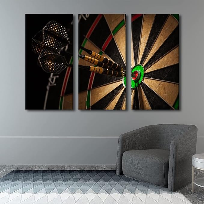Modern Wall Art Success Hitting Target Aim Wall Art for Bedroom Positive Office Canvas Art Wall Decor Bullseye Pictures for Living Room Artwork Paintings Giclee Framed Ready to Hang, 40"Wx60"H