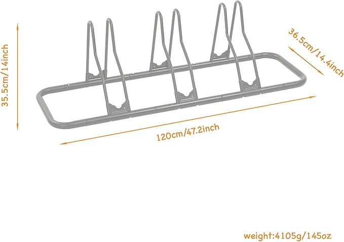 CyclingDeal Bike Rack Floor Parking Bike Stand for up to 6 Bicycles | Indoor, Home & Garage Storage Rack | Stable & Secure Bicycle Stand w/Tire Grooves Up to 29", Holding Plates & Custom Spacing