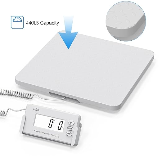 Medical Digital Floor Scale,440lbs/1oz Ultra-Thin, Lightweight and Portable Medical Grade Scales for Home, Hospital and Physician Use,with an Easy-to-Read Digital LCD Display,White