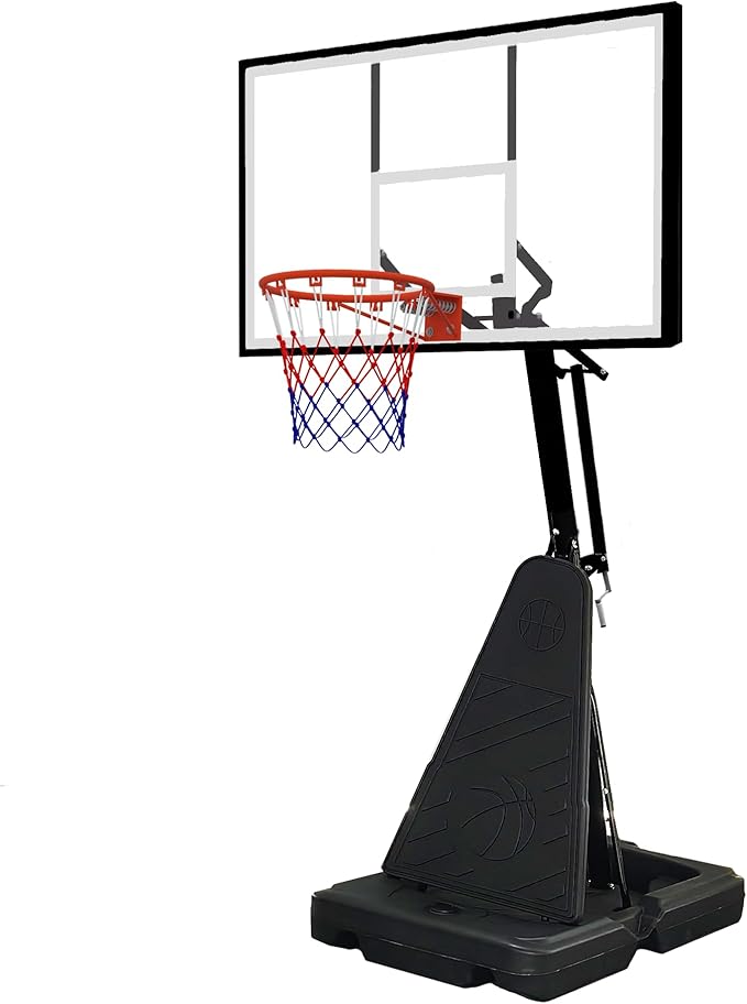 Basketball Hoop Outdoor 8.04-10FT Height Adjustable, Portable Basketball Goal with 44 Inch Shatterproof Backboard, Heavy-Duty Base & Wheels for Youth,Teens,Adults in Backyard,Driveway,Indoor