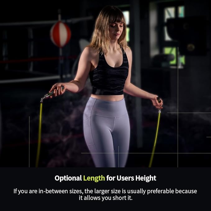 HEREROPE 1/4LB Weighted Jump Rope for Speed, Cardio, Boxing & Workout, Skipping Rope with Ball-bearing, Comfortable & Ergonomic Grip, Tangle Free Cable, Jump Ropes for Men Women Fitness