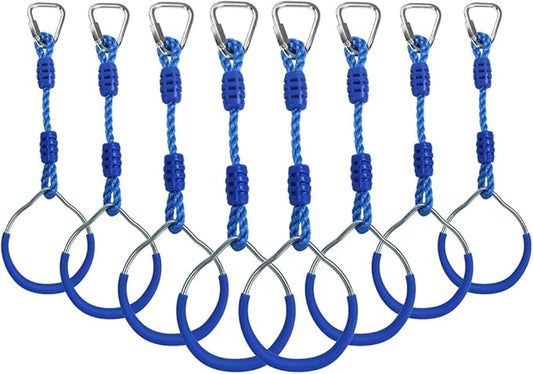 Ninja Ring Fitness Gymnastic Ring Climbing Bar Workout Outdoor Backyard Playground Training Equipment Play Set, Jungle Gym Fist Hanging Swing Monkey Bars Ninja Warrior Obstacle Course Trapeze Playsets