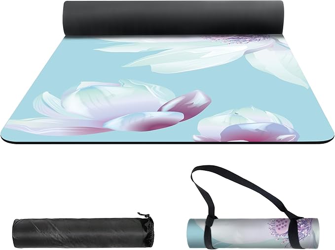 nuveti Yoga Mat Print Extra Thick TPE Non Slip Fitness Exercise Mat with Carrying Bag,72"x24" Extra Thick 6MM Exercise & Workout Mat for Yoga, Pilates Fitness and Floor Exercises