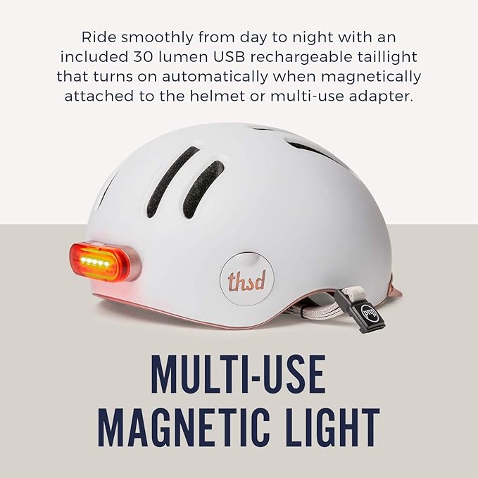Thousand Chapter MIPS Adult Bike Helmet - LED Tail Light, Cycling & Bicycle Safety Certified, Lightweight & Low Profile, Men & Women, Lockable PopLock