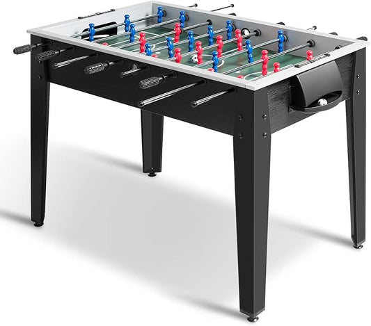 GYMAX 48” Foosball Table, Arcades Soccer Game Table for Multiplayer with 2 Balls, Score Keepers Wooden Competition Sized Foosball Table for Adults and Kids