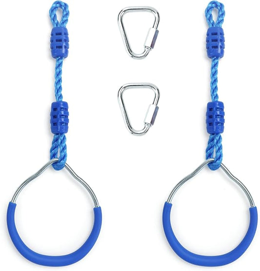 Ninja Ring Fitness Gymnastic Ring Climbing Bar Workout Outdoor Backyard Playground Training Equipment Play Set, Jungle Gym Fist Hanging Swing Monkey Bars Ninja Warrior Obstacle Course Trapeze Playsets