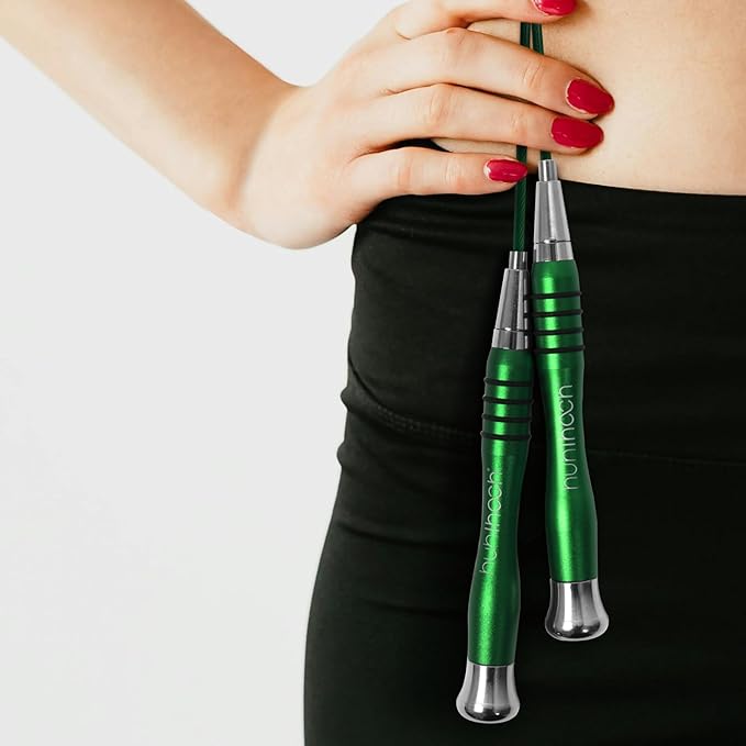 High Speed Jump Rope - Self-Locking No-Screw Design, Weighted Jump Rope, 360° Fast Rotation, Silicone Textured Design, Non-Slip, Includes 2 Speed Ropes Cables for Optimal Fitness Training & More - CrossFit Jump Rope.