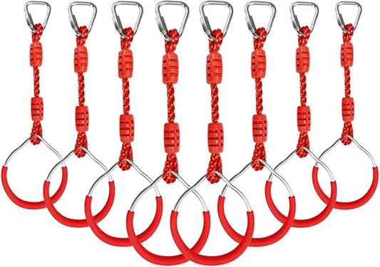Ninja Ring Fitness Gymnastic Ring Climbing Bar Workout Outdoor Backyard Playground Training Equipment Play Set, Jungle Gym Fist Hanging Swing Monkey Bars Ninja Warrior Obstacle Course Trapeze Playsets