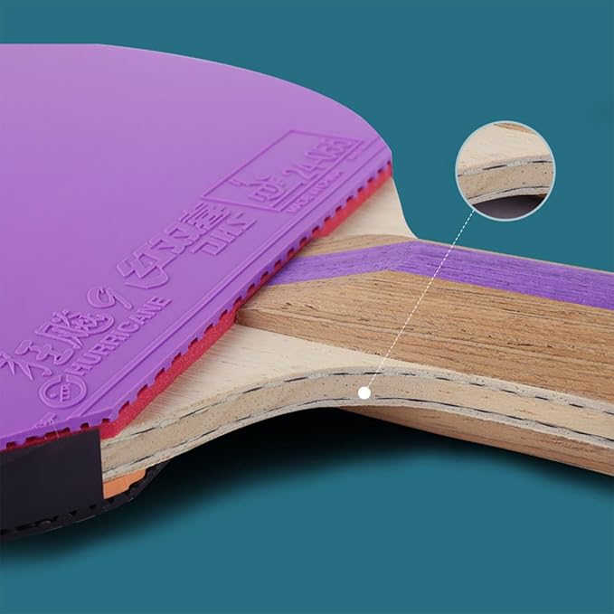 DHS Ping Pong Paddle Professional Racket - Table Tennis Racket with Carrying Case - ITTF Approved Rubber for Tournament Play - Best Table Tennis Paddle
