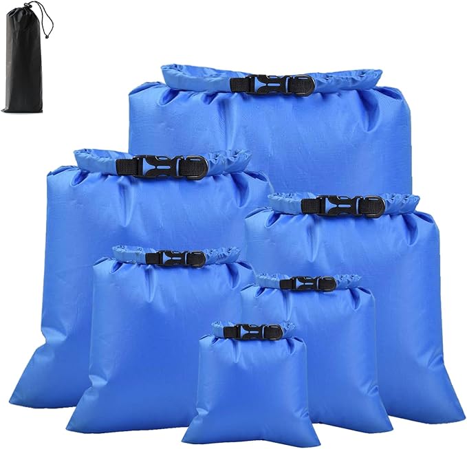6PCS Dry Bags Waterproof, Lightweight Dry Bags for Kayaking Waterproof,Outdoor Waterproof Bag for Kayaking Hiking Boating Camping