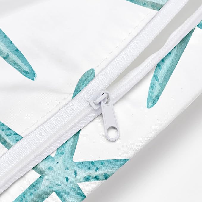 Wet Dry Bag for Swimsuit, Travel, Beach, Pool, Diapers, Dirty Yoga Gym Clothes, Makeup, Waterproof Reusable Beach Bag with Ocean Decor Starfish Sea Horse Anchor