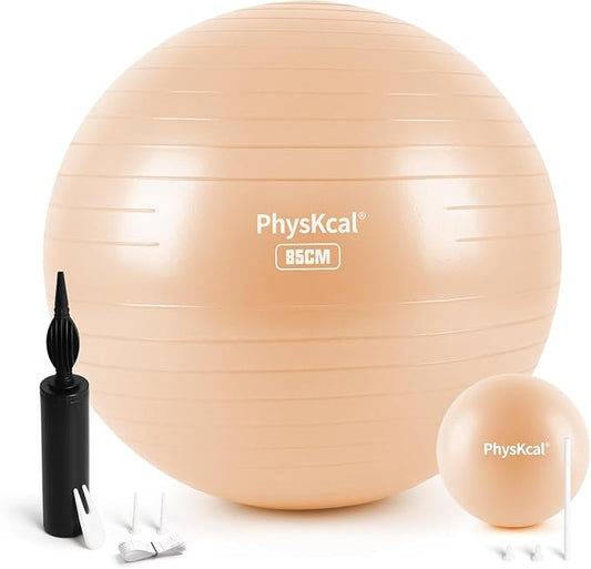 Yoga Ball for Exercise, Pilates Set, 4 Sizes Fitness Ball for Workout, Birthing, Pregnancy, Physical Therapy- Pump Included