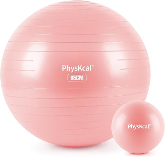 Yoga Ball for Exercise, Pilates Set, 4 Sizes Fitness Ball for Workout, Birthing, Pregnancy, Physical Therapy- Pump Included